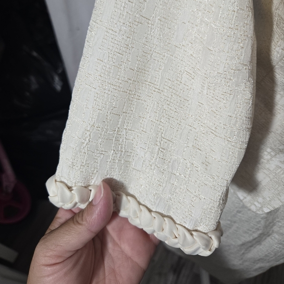 Vintage Donna Morgan Skirt And Jacket Set Ivory And Gold Sz 4 - Picture 4 of 11